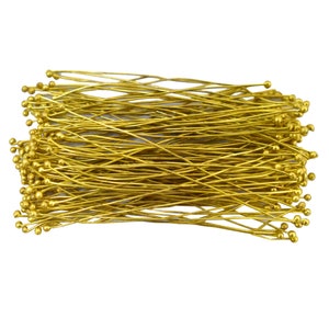 Ball End Head Pins Brass Double Round Ball Dot Headpins Jewelry Finding in Gold Color-250 Pieces