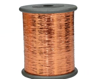 1 Roll, Flat Metallic Badla Thread in Copper Colour-15,000 meter of thread-EMBMT5518