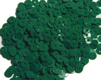 3MM/4MM Dark Green Pearl Finish Sequins -EMB1470