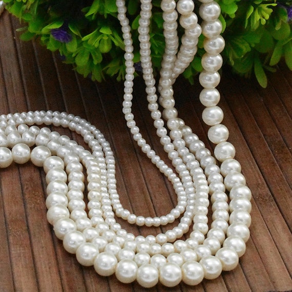 100 Czech 4mm Round Cream Glass Pearl Beads