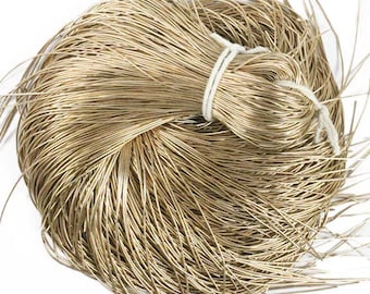 125 Yard/Packet, 0.5MM Thinnest French Metallic Wire/ French Wire/Bullion Wire in Pale Gold Color-EMBFW4957(100 Grams)