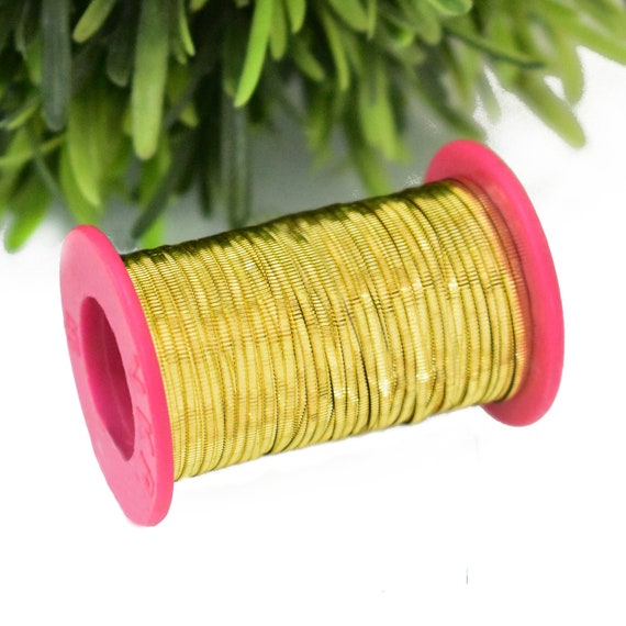 Metal Metallic Embroidery Floss Thread/metal Embroidery Wire/gold Parallel  Lines Pattern Embossed Metal Thread-1roll2mm85metre or 92.9yard 