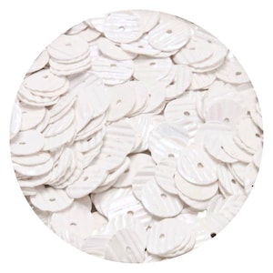 8MM, Runde Kunststoff Weiße Farbe Chips Effekt Pailletten -EMB825