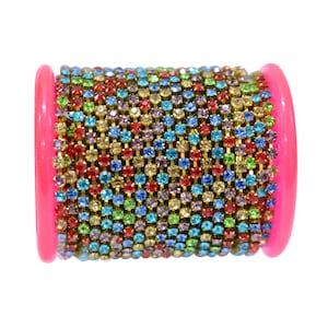 Rhinestone chain Trim Crystal Cup Chain Multi Color Crystal Cup Banding Chain for jewelry making