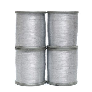 Zari Thread Metallic floss Yarn Hand Machine Embroidery Artwork sewing Metallic Thread in Silver Color (0.1MM )