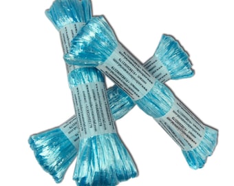 Raffia Ribbon Nylon String Cord for Raffia embroidery Craft gift wrapping and decoration in SkyBlue Colour in Luster Finish-Per Roll 20Mtrs