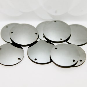 Shisha Mirror Round Shape Mirror Embellishments Glass Reflective Mirrors in Black color-10 Pieces(Size - 2cm)Thickness:- 2mm