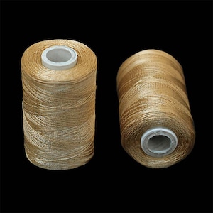 Art Silk Thread in LightBrownColor,Art Embroidery silkyarn,Embroidery Thread,indian silk thread,Viscose Rayon Silk thread-2Roll-984Yard/Roll