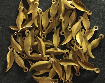 4*15MM Gold Leaf Shape Charms/Small Leaf Pendants/Leaf Charms/Charm Leaves -100 Grams
