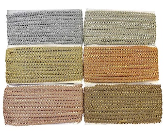 Samosa Gota Patti Lace Design Trim Rolls Combo For Blouses, Sarees, Kurti Dresses  Width 1.1Cm-18Mtr/Roll