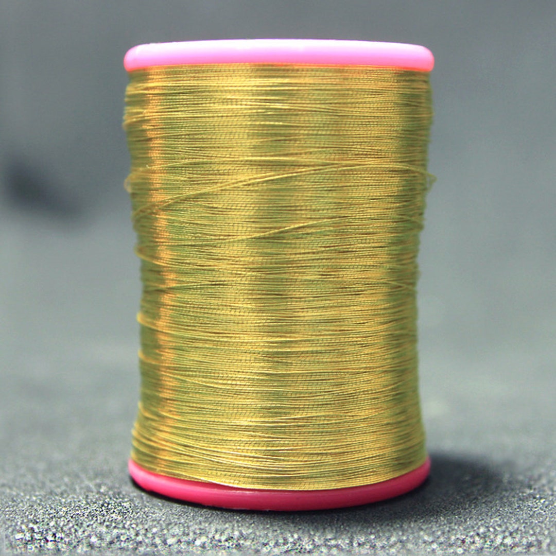 Zari Thread Real 22 Carat Gold Plated floss Yarn Hand Machine