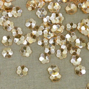 100 Grams, Cupped Flower Shape Light Tangerine Color Sequins-EMBSQ5110