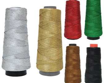 Metallic Embroidery Zari Thread, Safe to use in Machine & do Hand Embroidery, 300 Yard/Roll, 2 Roll Combo