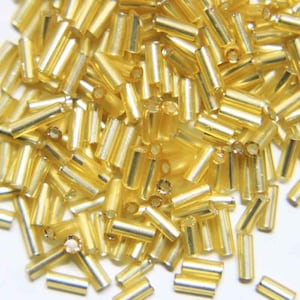 Bugle Glass Seed Spacer Tube Beads Light Gold Color in pearl finish for Jewelry Making beading Craft DIY-2*4MM