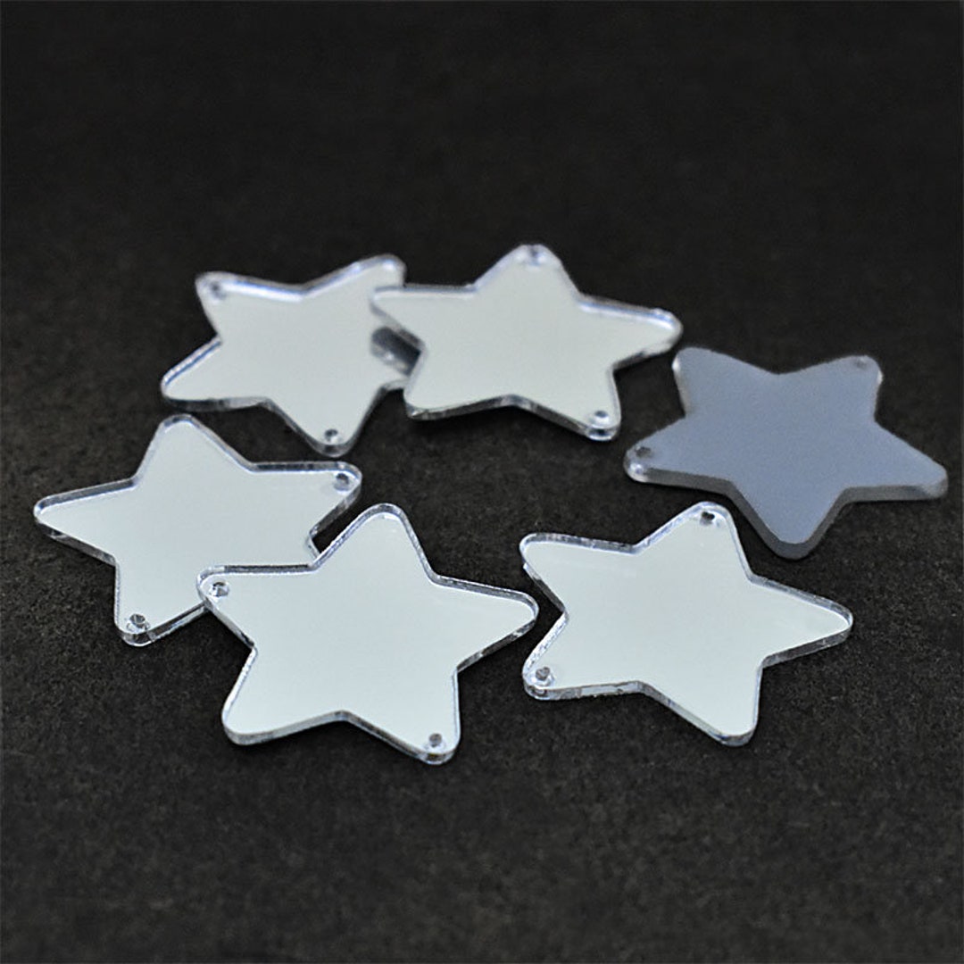 Sew on Acrylic Mirrors in Star Shape,laser Cut Acrylic Mirror Charms ...