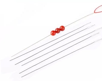 Aguja de ojo plegable para ensartar cuentas pequeñas