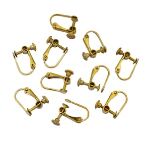 May include: Ten gold-tone metal earring clips. The clips are designed to hold earrings in place without piercing the ear.