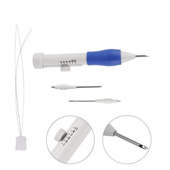 Punch Needle Tool With Set of 3 Needles & Threader/Embroidery Sewing Stitching Felting Punch Needle/Stitching Magic Embroidery Pen -1Pack