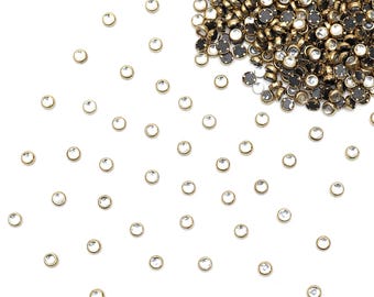 3 mm/4 mm/5 mm/6 mm - 500 stuks, Kundan-steentjes om op te lijmen in een platte achterkant/Kundan-kralen voor decoratie/versiering van sari's en lehenga's