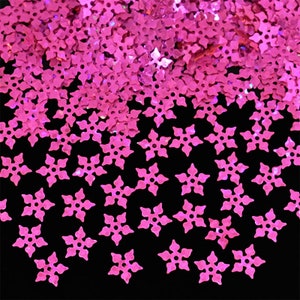 Sequins,Pailettes,Flower Sequins,Flower Paillettes,Loose Sequins,Center Hole Sequins,Sequins for Craft in Pink Color -50 Gram 8MM