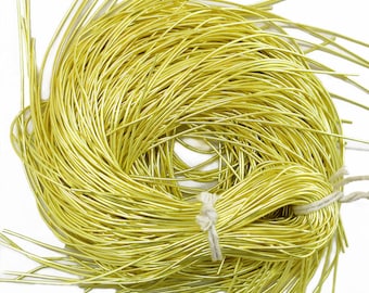 Bullion Wire/French Wire/Metallic French Wire/ french coil, Rough Purl, Bullion Thread,Nakshi,Purl wire in Lime Yellow Color(100Gram)50 Yard