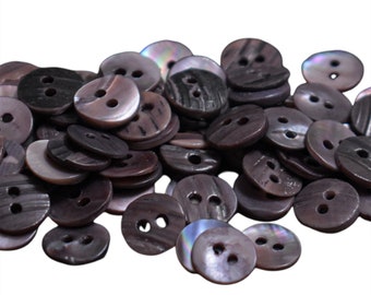 72 Pcs,Abalone Blackberry Wine 10-11MM Round Shape Shell Button-EMB1134