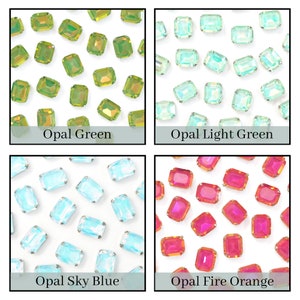 Crystal Stones for Sewing, Rhinestone Embellishments, Bedazzle Clothes, Sparkling Gemstones, Craft Supply (Rectangle, 10X8MM, 25 Pieces)