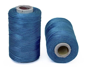Kunstseidenfaden in hellblauer Farbe, Kunststickerei-Seidengarn, Stickgarn, indischer Seidenfaden, Viskose-Seidenfaden-2Roll-984Yard / Rolle