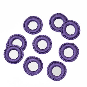 100 Pieces,Crochet Mirror/Indian crocheted Mirror/Mirror Appliques/Crochet Thread Rings with shiny Sequins/Sew on patches/Applique for craft