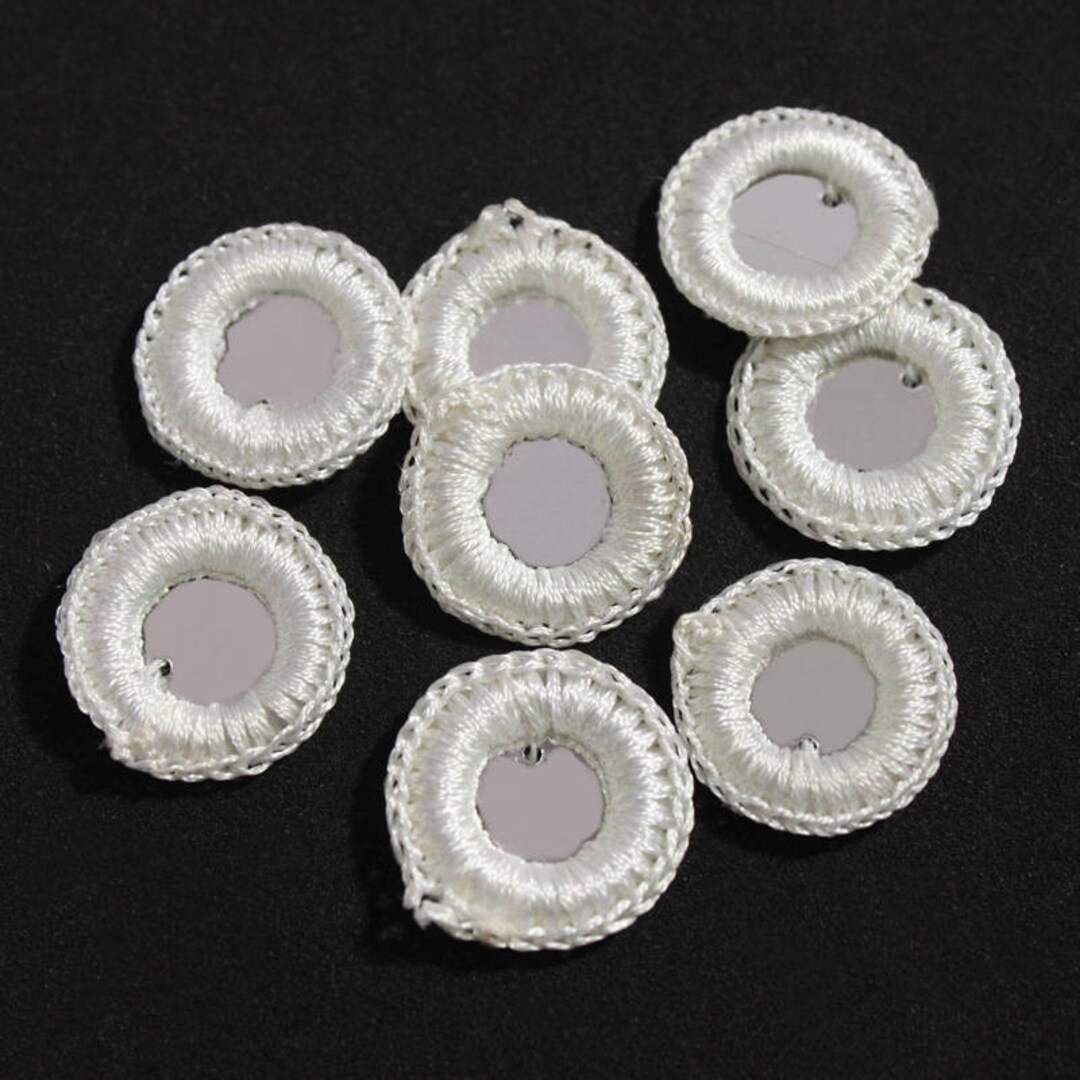 100 Pieces 18MM White Crochet Thread Rings With Metallic - Etsy
