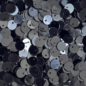 Paillettes con foro superiore color canna di fucile-100 grammi forma rotonda 6 mm,-EMBSQ5288
