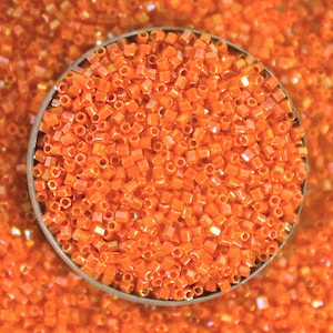 Miyuki hex 2cut verre 15/0 perles de rocaille entretoise en vrac perles japonaises pour la fabrication de bijoux et de perles de couleur orange