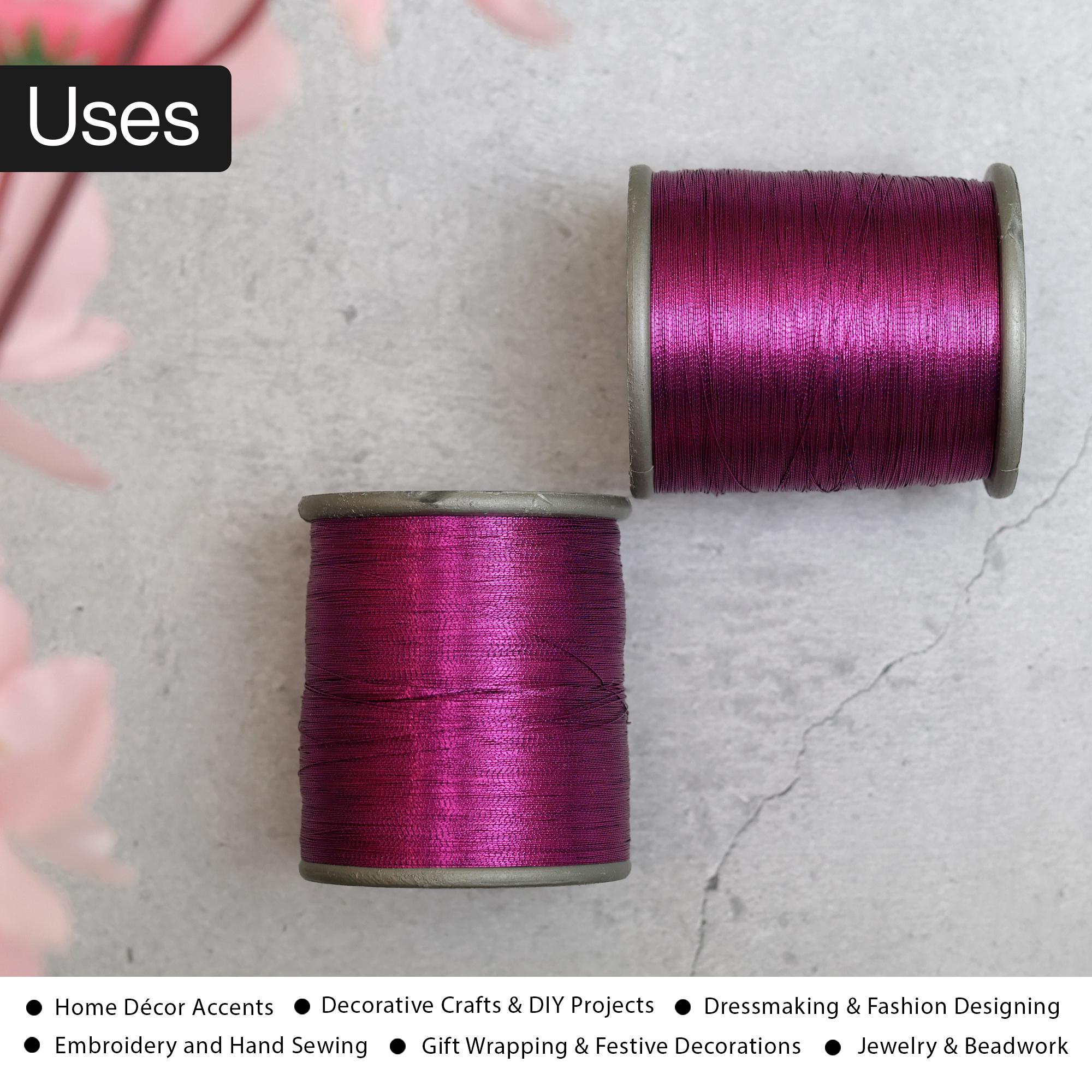 0.1MM Zari Thread/metallic Thread in Purple Magenta Color (EMBZT05720 ...