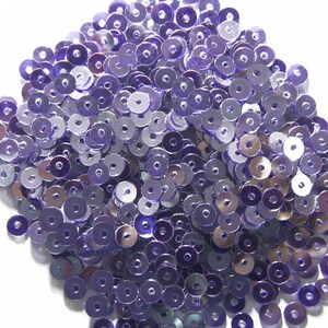 Round Shape Centre Hole Sequins Crystal Finish Sequins In Royal Purple-EMB1490