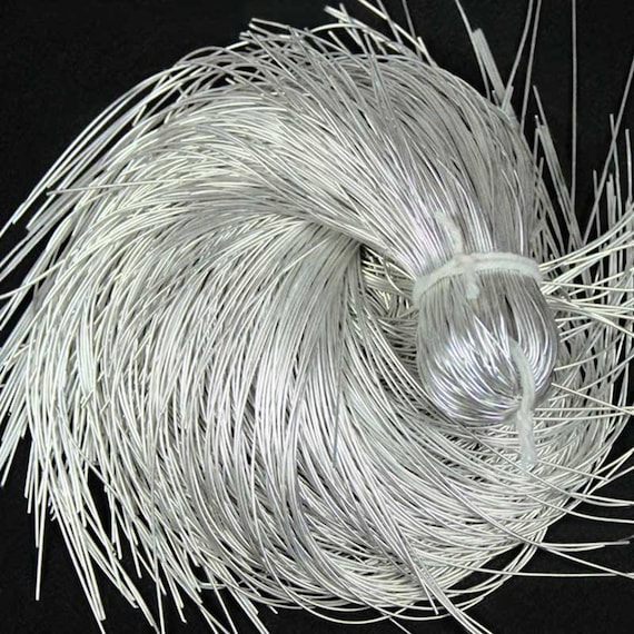 Bullion Wire/French Wire/Metallic French Wire/ french coil, Rough Purl, Bullion Thread,Nakshi,Purl wire in Silver Color-(100Gram)125 Yard