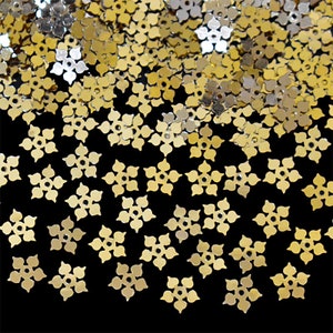 8MM sequins,Pailettes,Flower Sequins,Flower Paillettes,Loose Sequins,Center Hole Sequins,Sequins for Craft in Gold Color -50 Gram