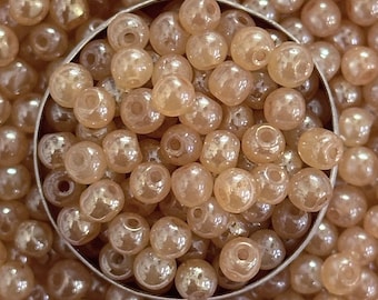 Ceramic Beads Round Greek Unglazed lustre Finish Spacer beads for making jewelry and Craft in Cream Blush Color-3mm to 5mm(950 Beads )