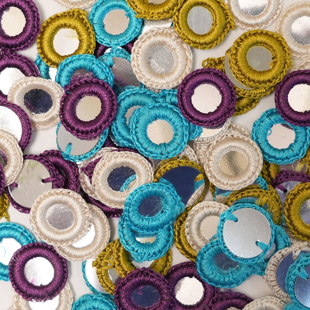 Thread Rings Rings 4 Colour, 100 Pieces- Crochet Thread Rings Combo Pack-25 Pieces of Each ...
