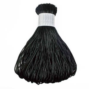 1 rotolo, 100 metri (3 mm) di cordoncino di raso a coda di topo nero / Malai Dori - EMBSC4865