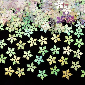 8MM sequins,Pailettes,Flower Sequins,Flower Paillettes,Loose Sequins,Center Hole Sequins,Sequins for Craft in Transparent Color -50 Gram