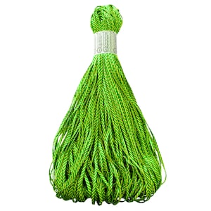 May include: A bundle of green and yellow chevron ribbon. The ribbon is approximately 1/4 inch wide and is perfect for crafting and decorating.