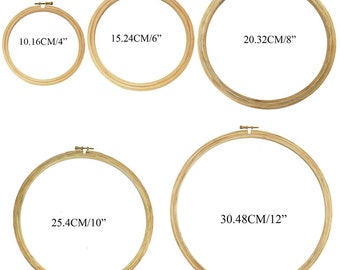 Embroiderymaterial Round Wooden Hoops Without Screws for Cross Stitching &  Embroidery(3 Pieces Set) 10 Inch