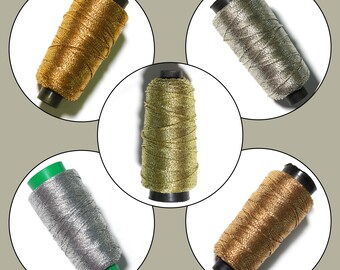 Embroiderymaterial 1 MM Thick Metallic Braided Cord Thread for Embroidery and Crafts - 126m/Roll