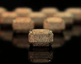 Rectangle Shape Foil Cabochon Stone in Copper Color (50 Pieces)-EMB4204