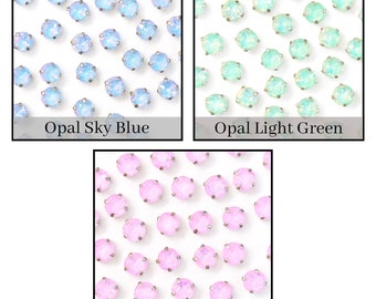 Strass di cristallo da cucire, decorazioni per abbigliamento, creazione di gioielli fai da te, lavori artigianali scintillanti, gemme brillanti - forma rotonda, 6 mm, 72 pezzi