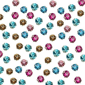 Sew On Crystal Claw Flat Back Rhinestones Round Shape loose Embellishment Button Glass Beads DIY Dress Stones-288 pieces