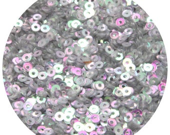 3MM/4MM Silver Color Rainbow Finish Sequins -EMB383