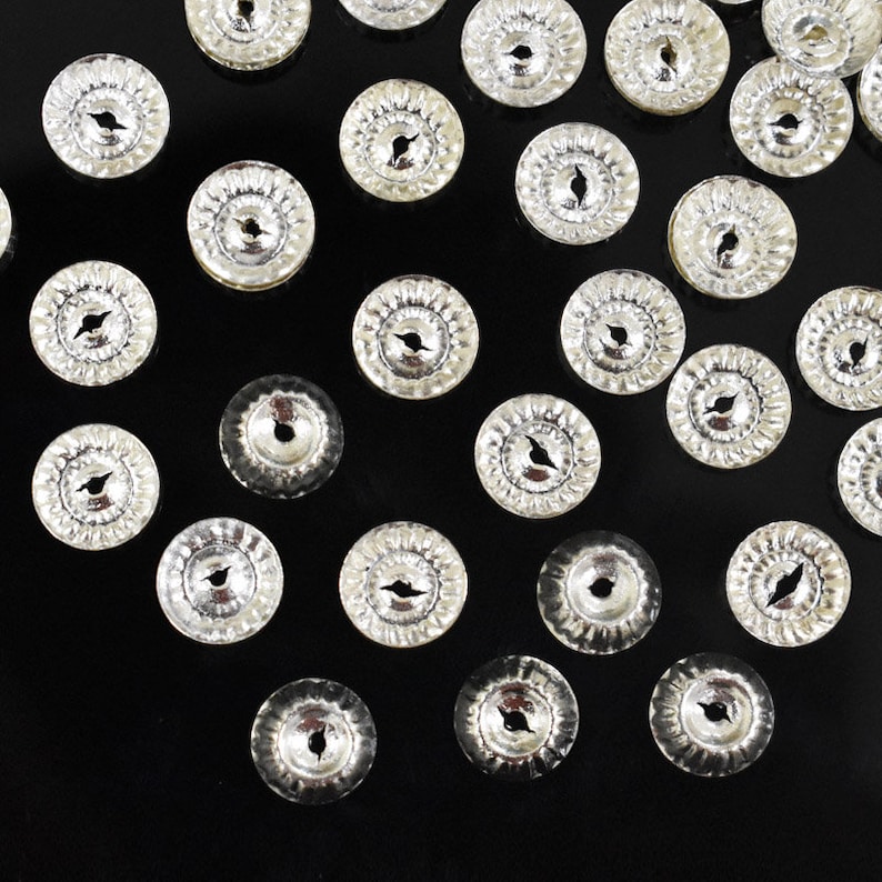 12MM Round Shape Centre-Hole Silver SequinsMetal CharmsCharms-EMBMS5196