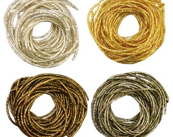 Crinkle Bullion Wire For Goldwork, Tambour, Luneville, Zardosi & Aari Embroidery, 1MM, 10Gram (5 Meters Approx)