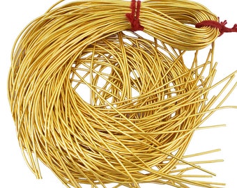 French Bullion Metallic Wire French Smooth coil Zardosi Copper Embroidery Purl Bullion Thread wire in Yellow Gold Color(100Gram) 1.5MM